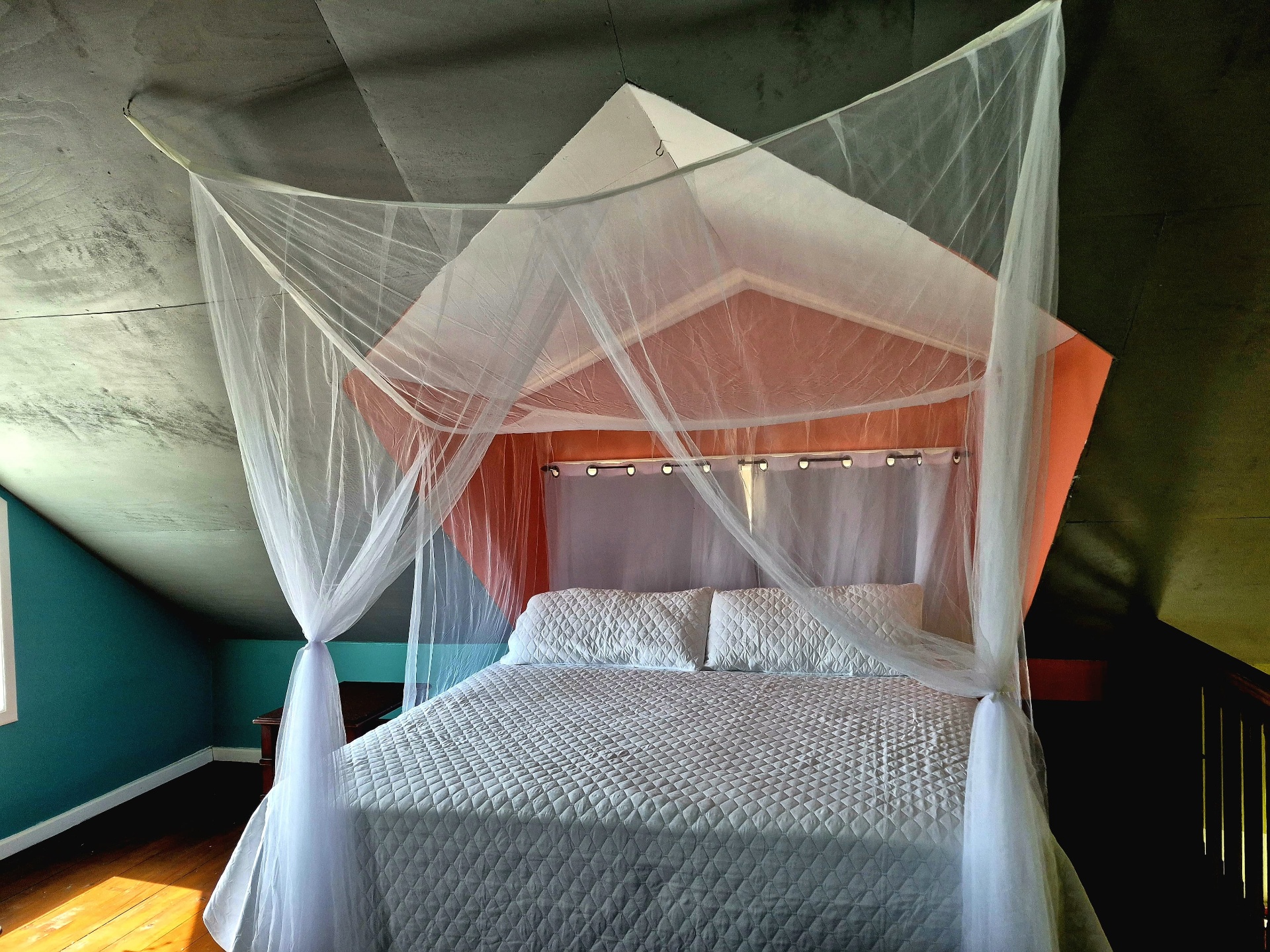 Canopy bed in the villa loft bedroom
