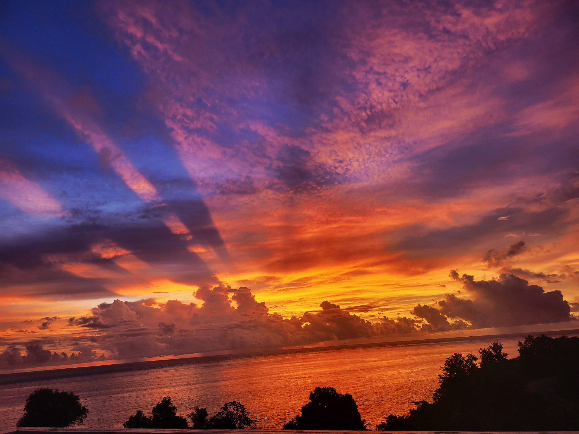Sunset sky over the Caribbean Sea