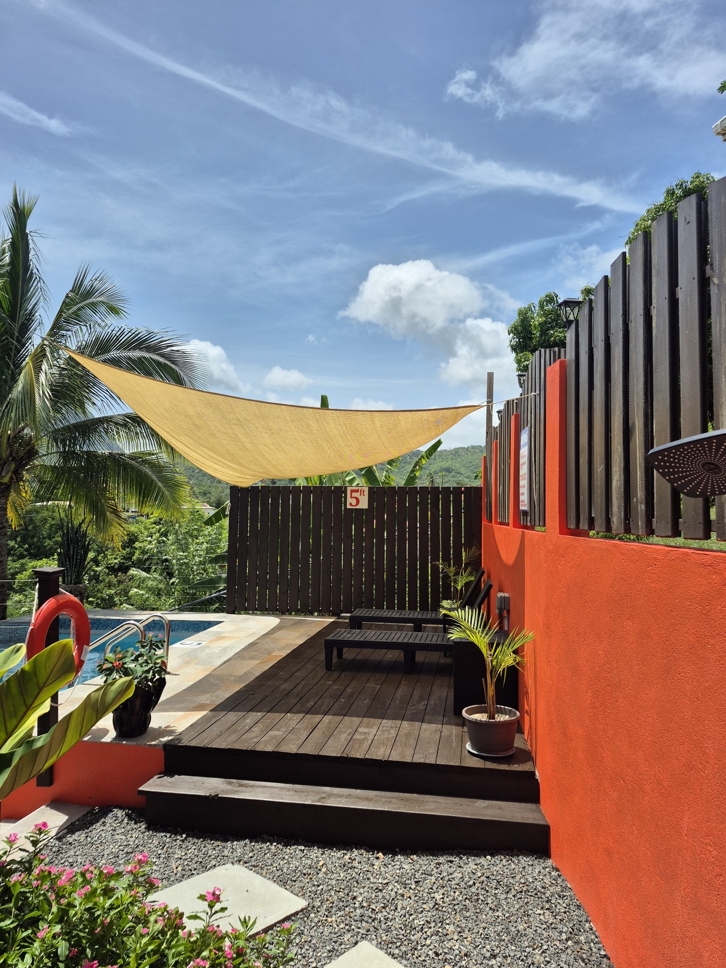 Private plunge pool and sun deck beside the villa